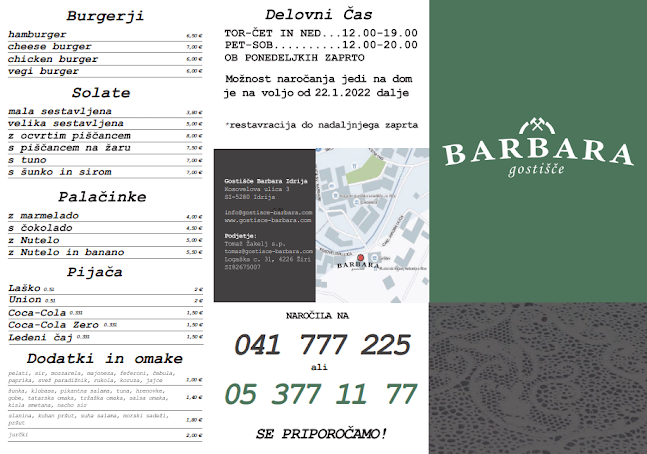 Opinii despre Gostišče Barbara în Idrija - Gastronomija in gostinstvo