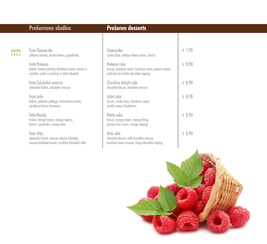 Vila Prešeren Bled - Gastronomija in gostinstvo