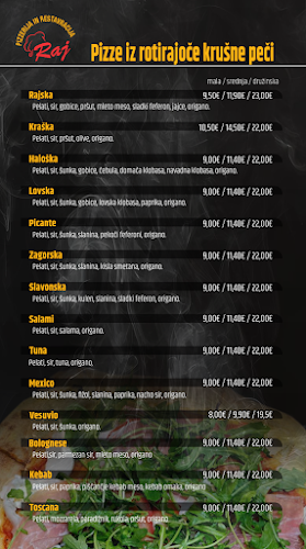Opinii despre Pizzerija in restavracija Raj în Ptuj - Gastronomija in gostinstvo