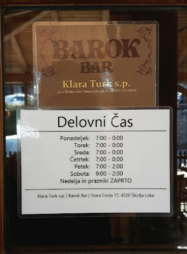 Barok Bar, Klara Turk s.p. - Škofja Loka