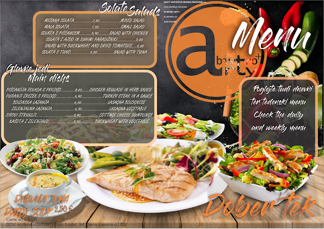 BISTRO ARTY - Gastronomija in gostinstvo