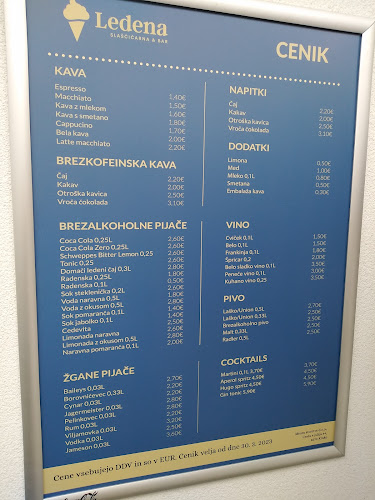 Opinii despre LEDENA - Slaščičarna & Bar în Krško - Gastronomija in gostinstvo