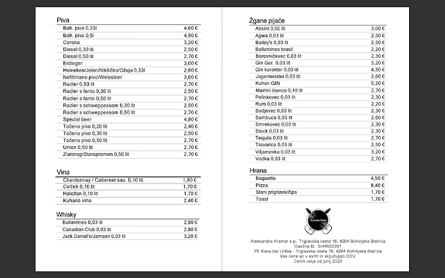 Opinii despre Kava bar Urška în Bohinjska Bistrica - Gastronomija in gostinstvo