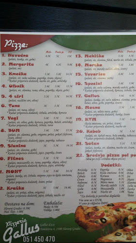 Pizzerija Gallus, Slovenj Gradec - Gastronomija in gostinstvo