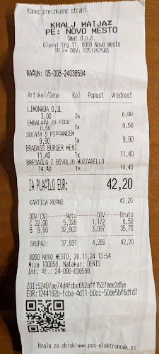 Kralj Matjaž Novo mesto - Gastronomija in gostinstvo