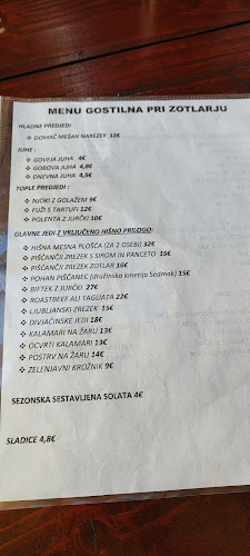 Gostilna pri Zotlarju, Tadeja Logar s.p. - Gastronomija in gostinstvo