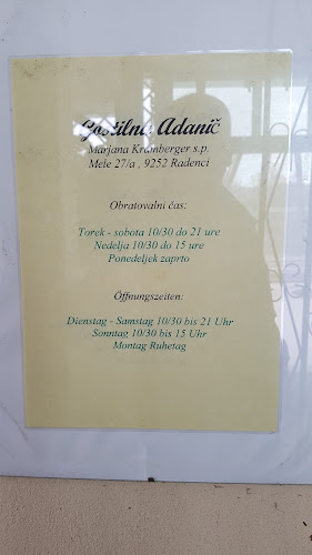 Opinii despre Gostilna Adanič, Marjana Kramberger s.p. în Radenci - Gastronomija in gostinstvo