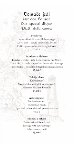 Gostilna Pr' Kovač - Gastronomija in gostinstvo