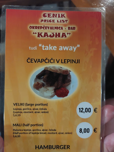 Kajhna Bar restaurant - Gastronomija in gostinstvo