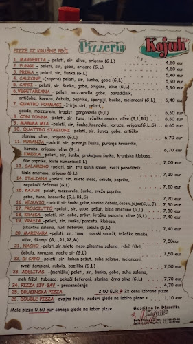 Picerija Kajuh - Gastronomija in gostinstvo