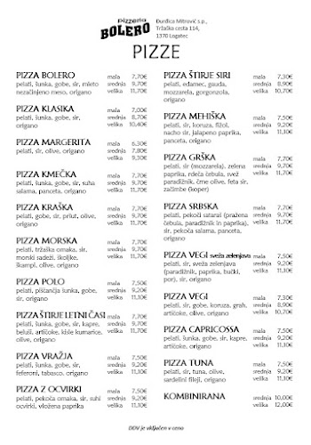 Opinii despre Pizzeria Bolero Logatec în Logatec - Gastronomija in gostinstvo