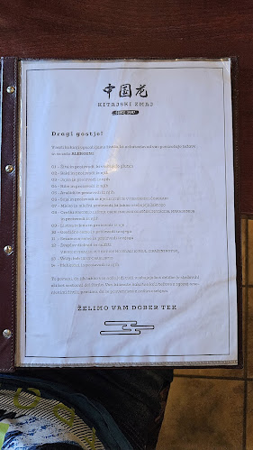Restavracija Kitajski zmaj - Gastronomija in gostinstvo