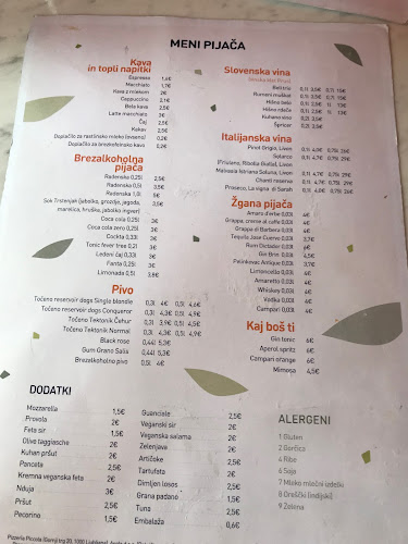 Pizzeria Piccola - Gastronomija in gostinstvo