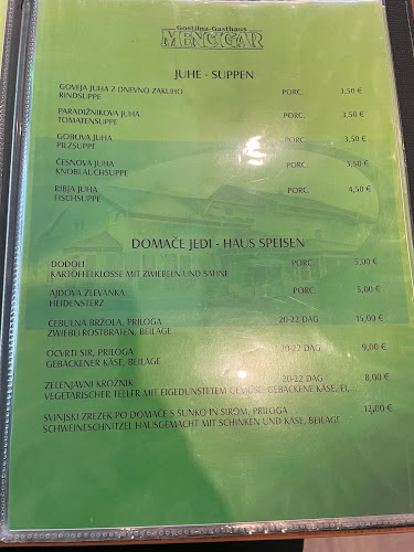 Gostilna Mencigar Mencigar Robert s.p. - Gastronomija in gostinstvo