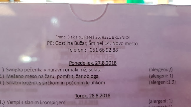 Opinii despre Gostilna Bučar Franci Slak S.P. în Novo mesto - Gastronomija in gostinstvo