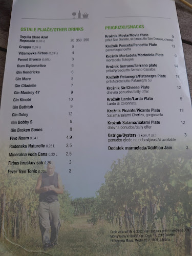 Vinoteka Movia - Gastronomija in gostinstvo