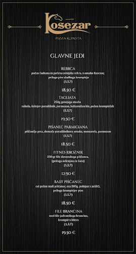 Kosezar - Gastronomija in gostinstvo
