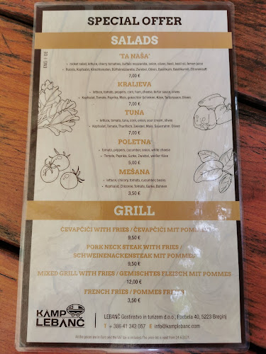 Opinii despre Kamp Lebanč în Breginj - Gastronomija in gostinstvo
