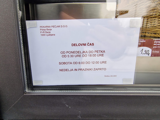 Pekarna Pečjak P-Stop P+R Barje