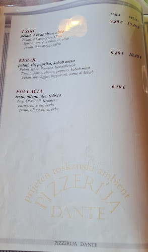 Opinii despre Pizzeria Dante în Domžale - Gastronomija in gostinstvo