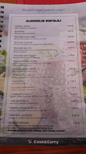 KOKTAJL, mešanje pijač, d.o.o., PR FARTKU (koktajl bar)