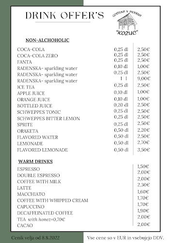 GOSTILNA IN PICERIJA KOZUC, Kristina Lesnik s.p.