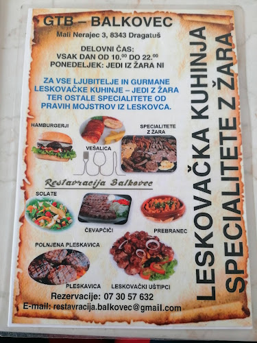 Restavracija Balkovec - Gastronomija in gostinstvo