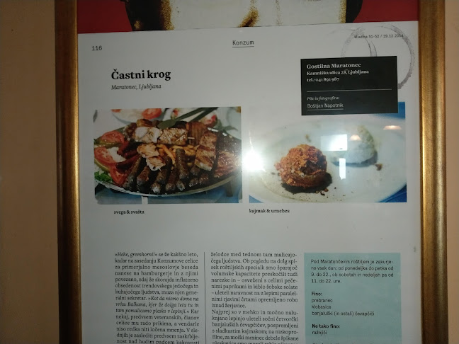 Opinii despre Gostilna Maratonec în Ljubljana - Gastronomija in gostinstvo
