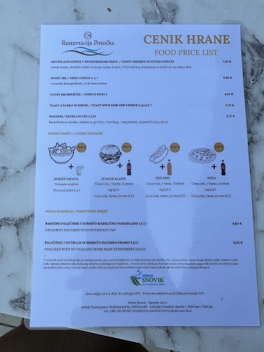 Restavracija Potočka, Therme Snovik