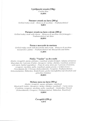 Gostišce Vančar - Gastronomija in gostinstvo