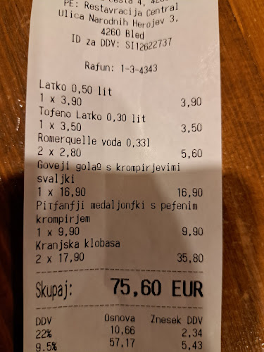 Restavracija Central Bled - Bled