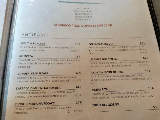 Aviopub - Gastronomija in gostinstvo