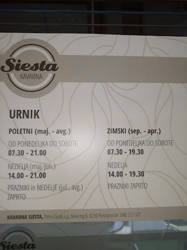KAVARNA SIESTA, Petra Grah s.p. - Gastronomija in gostinstvo