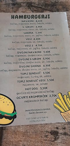 Okrepčevalnica Sabina, Sandra Žirovnik s.p.