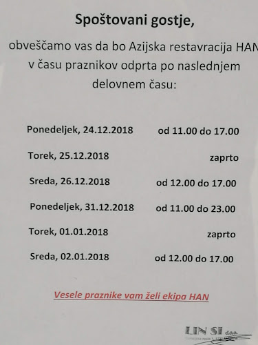 Asian restaurant Han