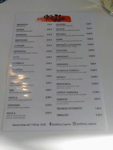 Gostilnica in pizzerija Caprese - Gastronomija in gostinstvo