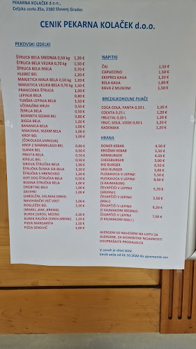 Pekarna kolaček, pekarstvo in slaščičarstvo, d.o.o.