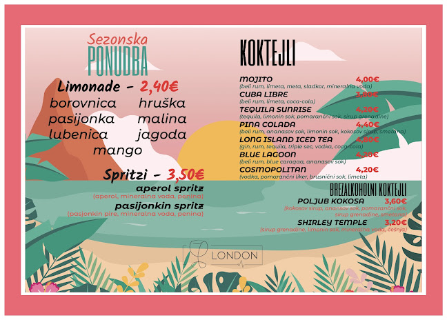 Bar London - Gastronomija in gostinstvo