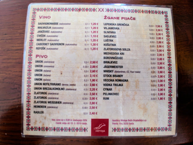 Metoja, gostinstvo, turizem in storitve Božo Bradaškja s.p. - Soča