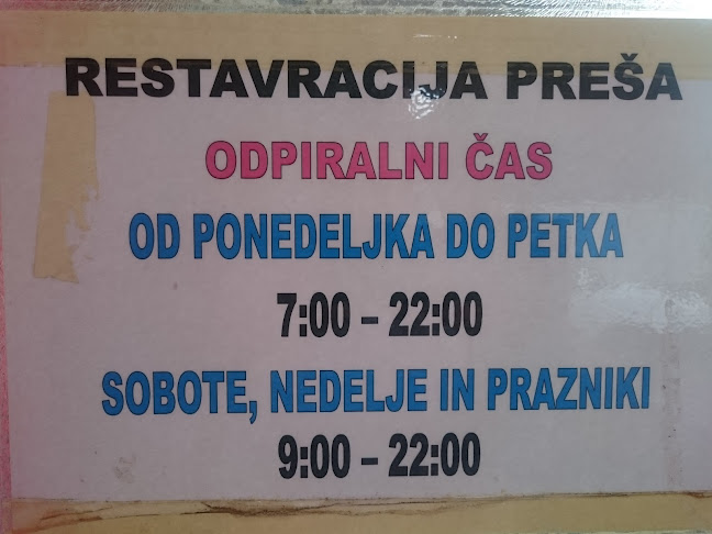 RESTAVRACIJA PREŠA, GOSTINSTVO IN TURIZEM ČEVNIK, d.o.o. - Slovenj Gradec