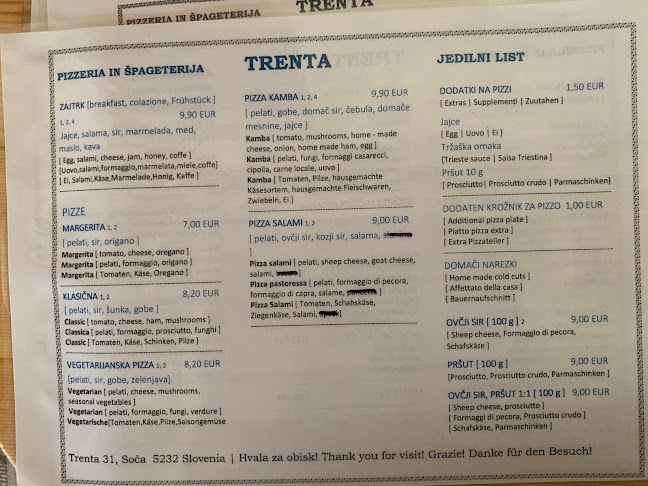 Opinii despre Trenta Spageterija & Pizzerija în Soča - Gastronomija in gostinstvo