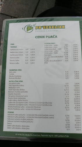 Pr' Veseljak - picerija in kavarna - Gastronomija in gostinstvo