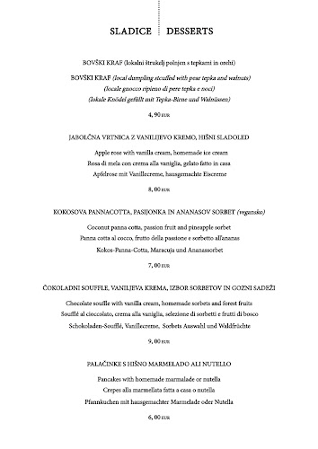 Restavracija Letni vrt - Bovec