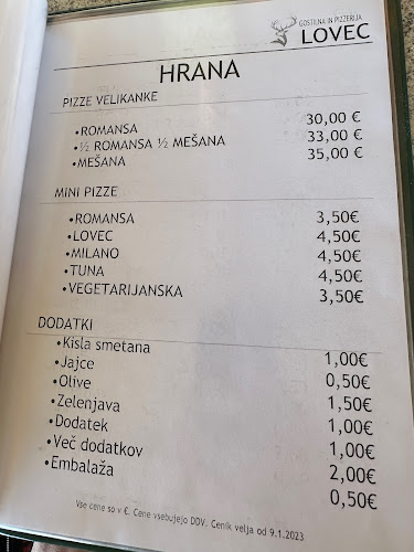 Gostilna in pizzeria "Lovec"